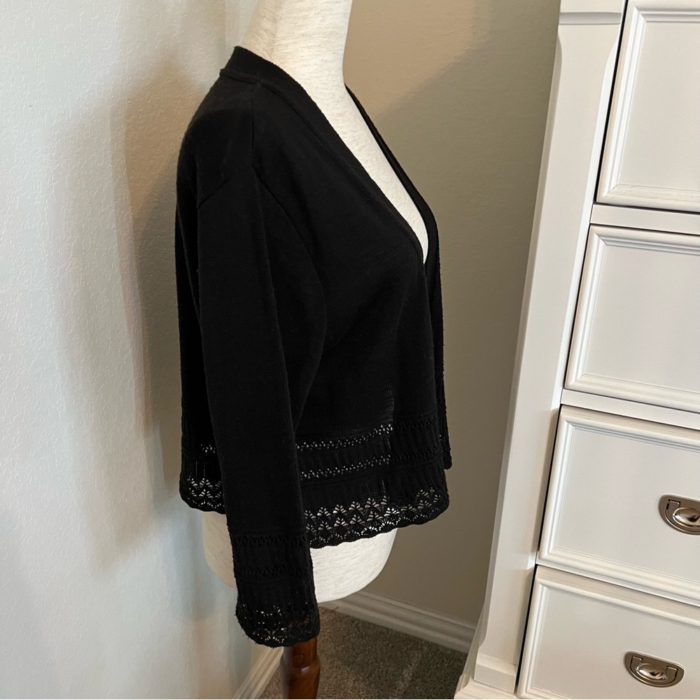 Black Cropped Cardigan - Picture 3 of 6